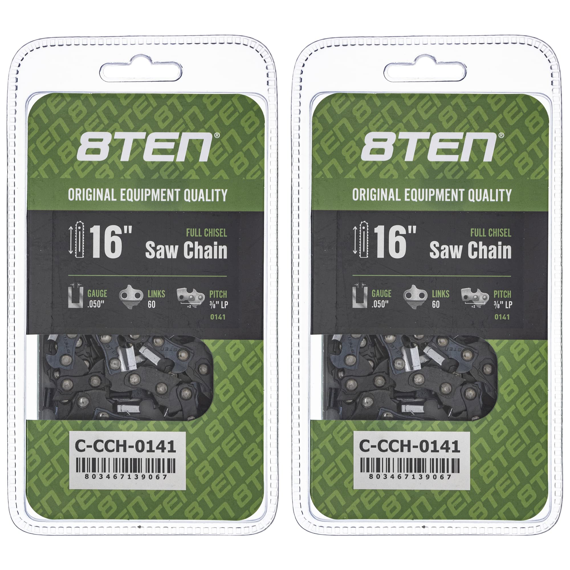 Amazon.com: 8TEN Full Chisel Chainsaw Chain 16 Inch .050 3/8